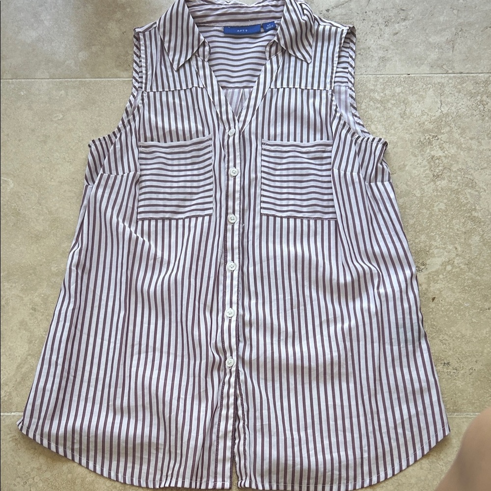 Apt. 9 Sleeveless Striped Button-Down Shirt